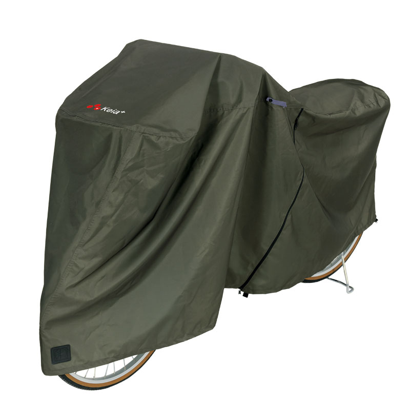 サイクルカバー 自転車カバー プレミアム 電動アシスト 防水 破れにくい 厚手 丈夫 おしゃれ ロック 簡単装着 風飛び防止 日焼け UVカット バタつき防止 撥水 川住製作所 KW586