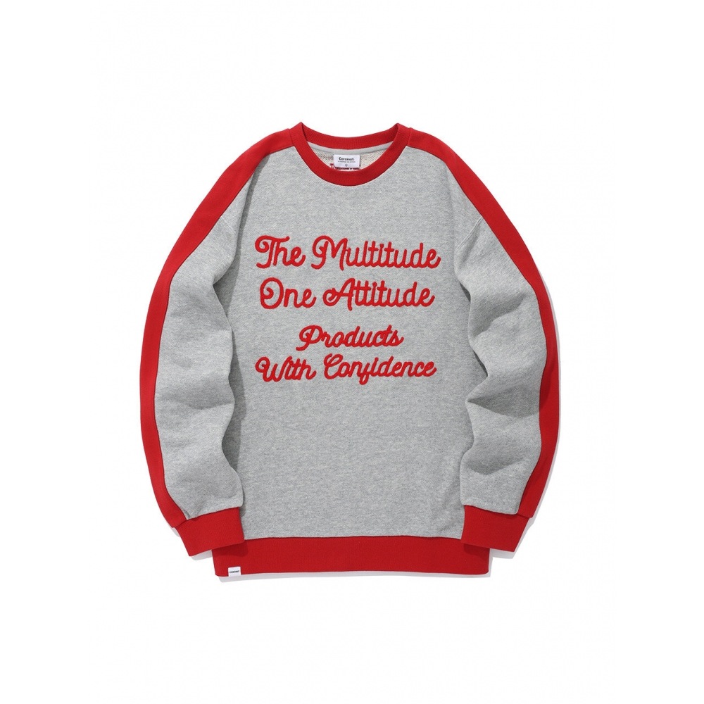 COVERNAT レトロレタリングスウェットシャツメランジグレー