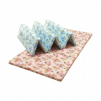 越後ふとん　軽量硬質コンパクト六ツ折マットレス（4cm厚）　シングル　97x195cm　ブルー系/150944