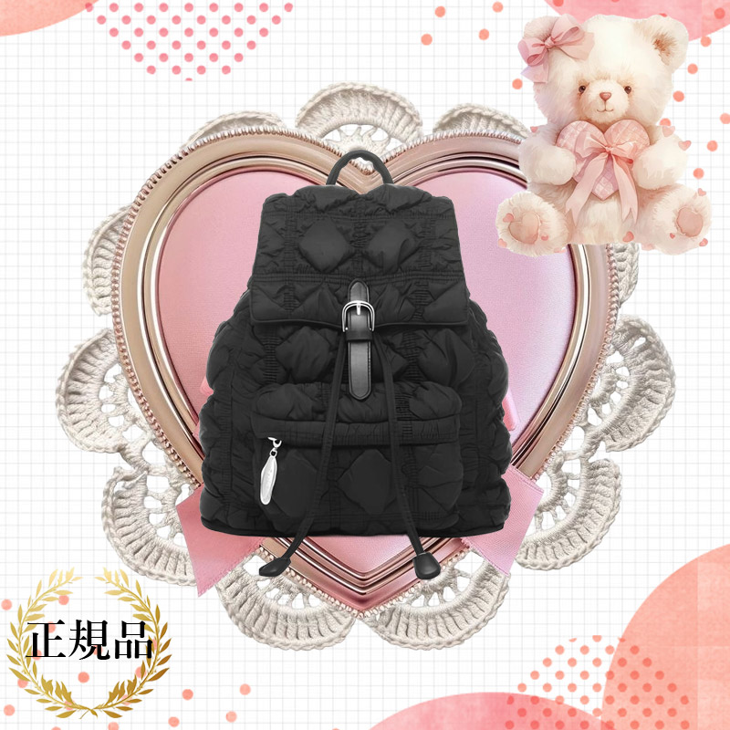 Bloom 【キルティング ナイロン】 ブラック グレー モカ リュック バックパック 韓国バック