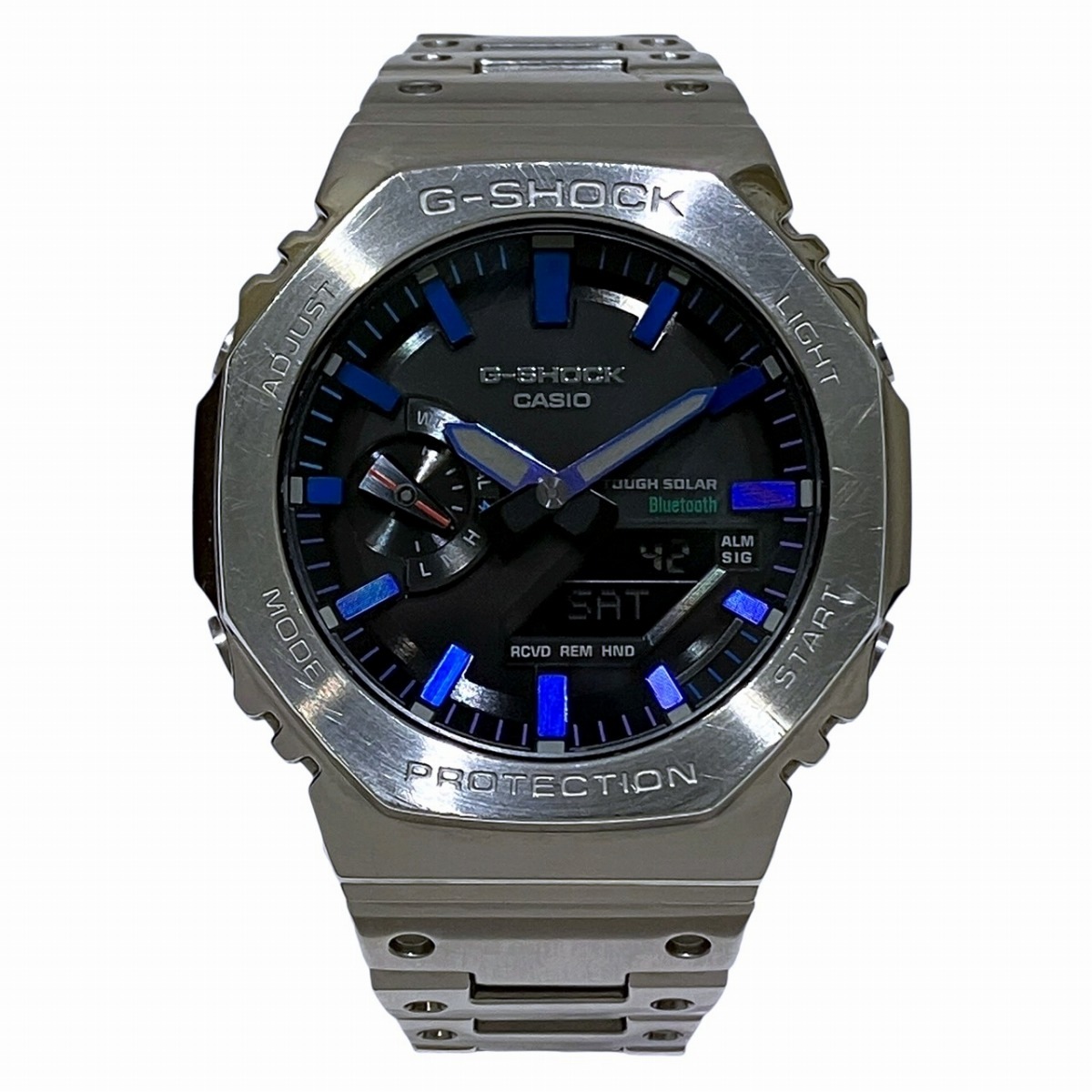 カシオ G-SHOCK 腕時計 総重量約154.4g SS ソーラー ブラック文字盤 GM-B2100 メンズ 中古