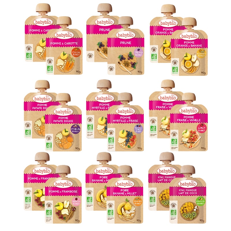 ベビースムージー 9種各2食 90g×18 オーガニック 無添加 赤ちゃん 6ヶ月頃から 離乳食 おやつ フルーツ 野菜