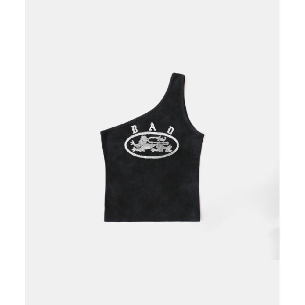 BADBLOOD Ryan Patch One Shoulder Tank Washed Black w-tnk
