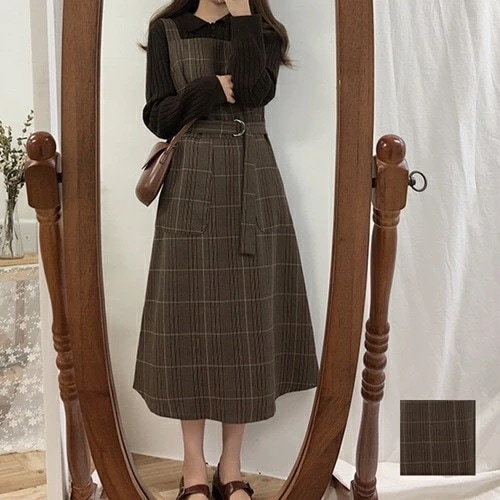 ワンピース カジュアル ロング マキシ丈ワンピ 韓国 ファッション レディース 秋 冬 カジュアル お取り寄せ PTXD105 オルチャン コーデ シンプル 定番 セレカジ 20代 30代 40代 2