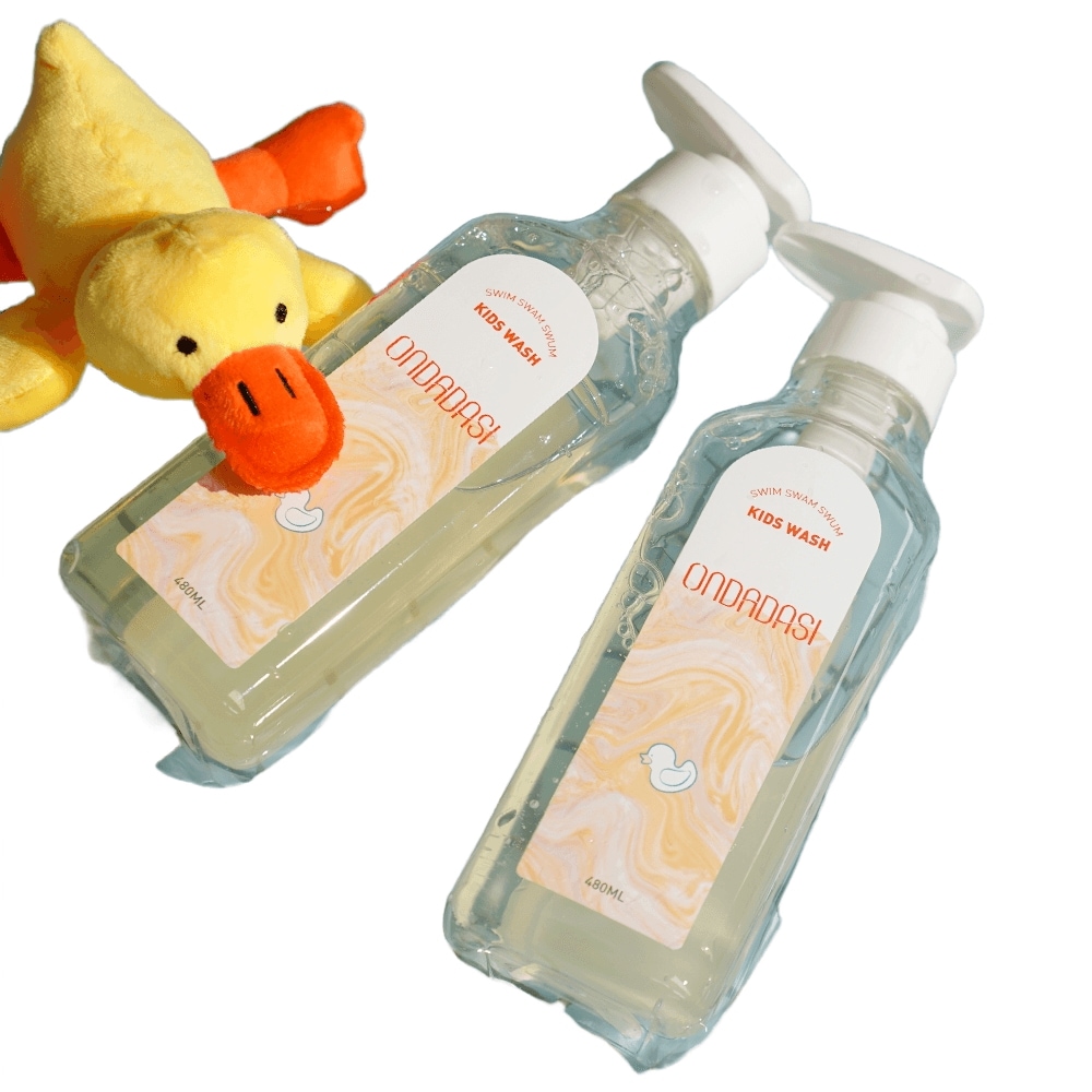 オンダダシ 無シリコン プール ケア オールインワン キッズウォッシュ 水泳 シャンプー ボディウォッシュ 480ml ダブルセット