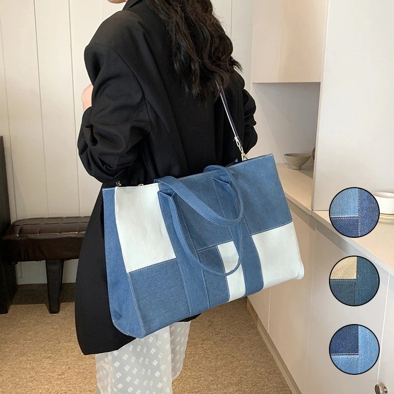 韓国 デニム トートバッグ ショルダーバッグ 斜めがけバッグ レディース 大容量 2way ショルダーバッグ 通勤 バッグ バック カバン 旅行バッグ かばん 可愛い 軽量 ハンドバッグ
