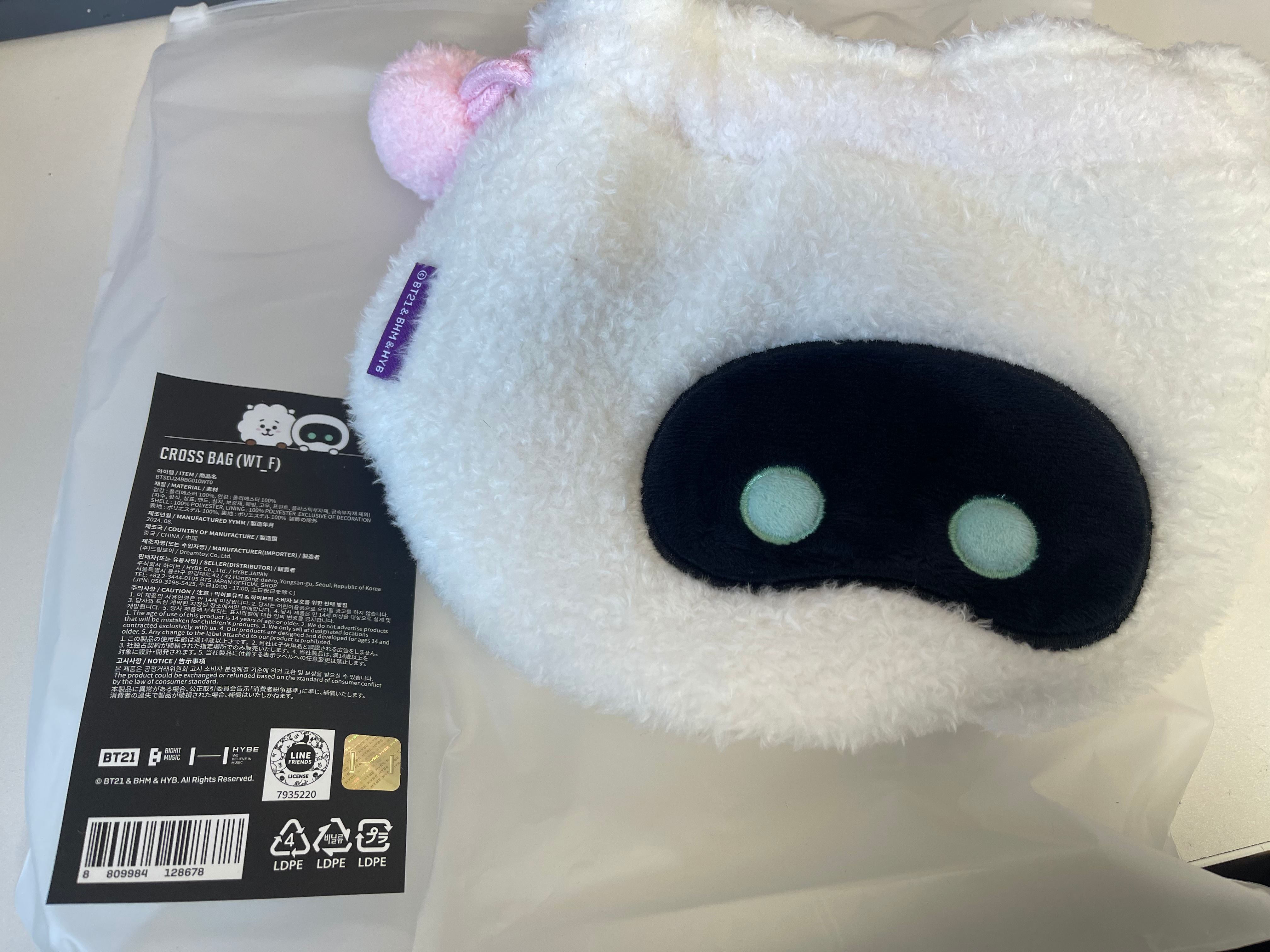 BTS JIN WOOTTEO RJ Cross Bag (white)