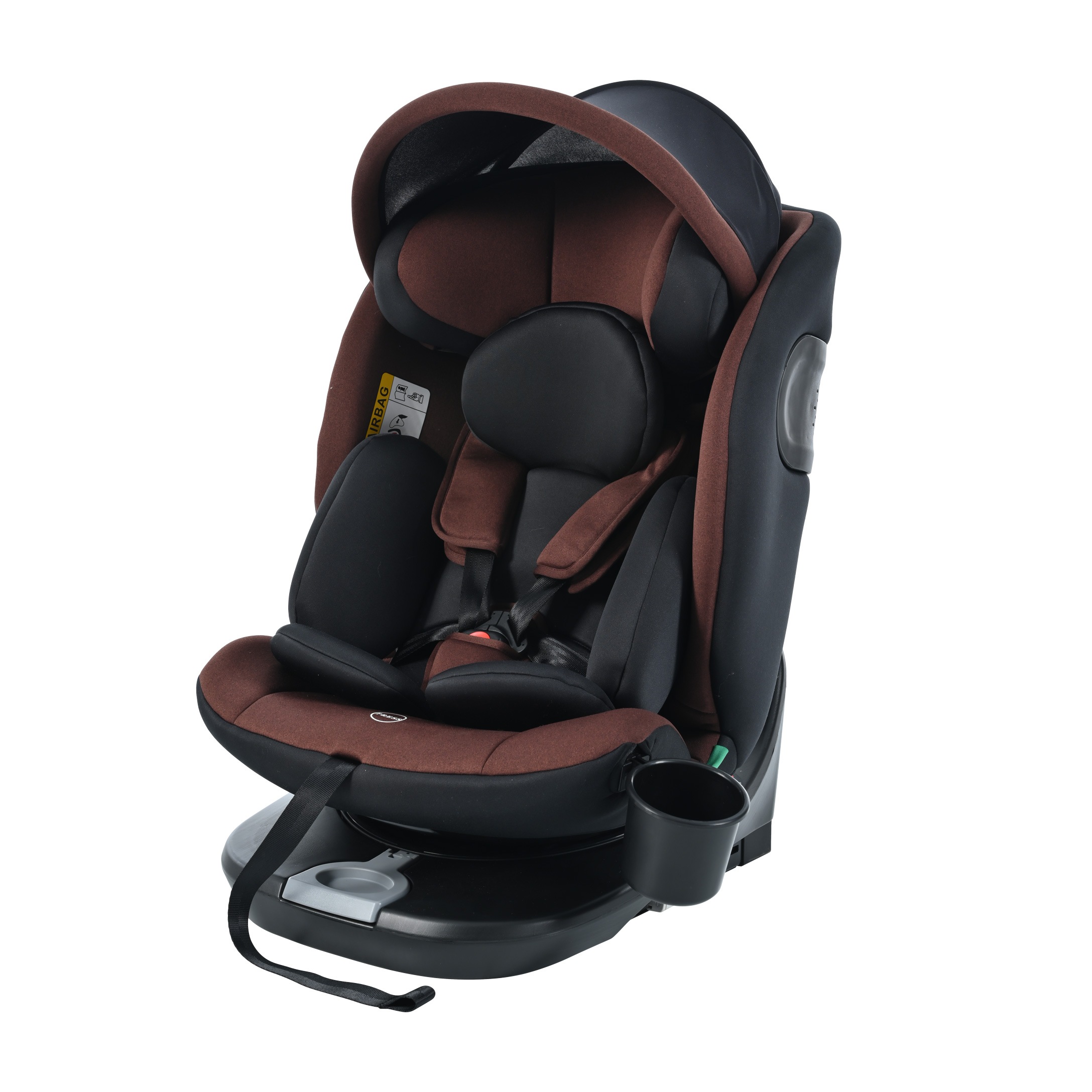 【トップテザー】チャイルドシート 新生児 ISOFIX 0歳12歳 360度回転式 40150cm ジュニアシート 調節可能 洗える キャノピー付き ベビーシート ドリンクホルダー付き 出産祝い