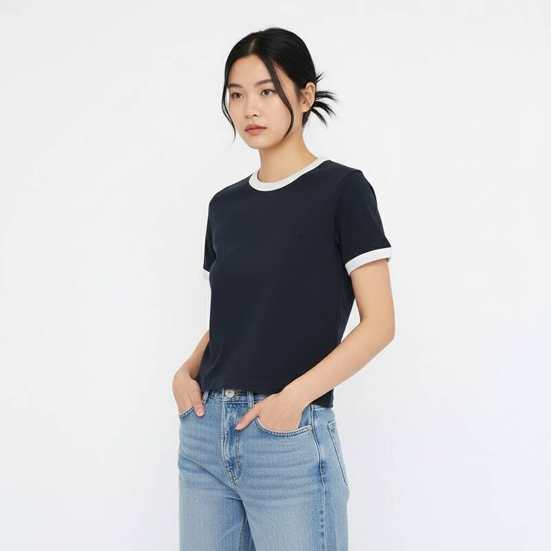 アペセ 26SS APCロゴ カラーブロック クロップド半袖レディースTシャツ COHBQ F26550 IAK