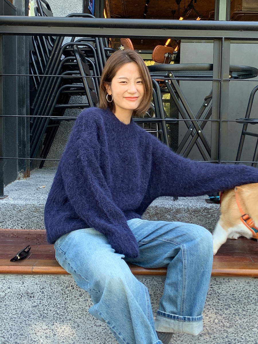 高品質 アルパカのふわふわセーター2024冬新作韓国版シンプル長袖ニットM 9 253レディースセーターニット-80