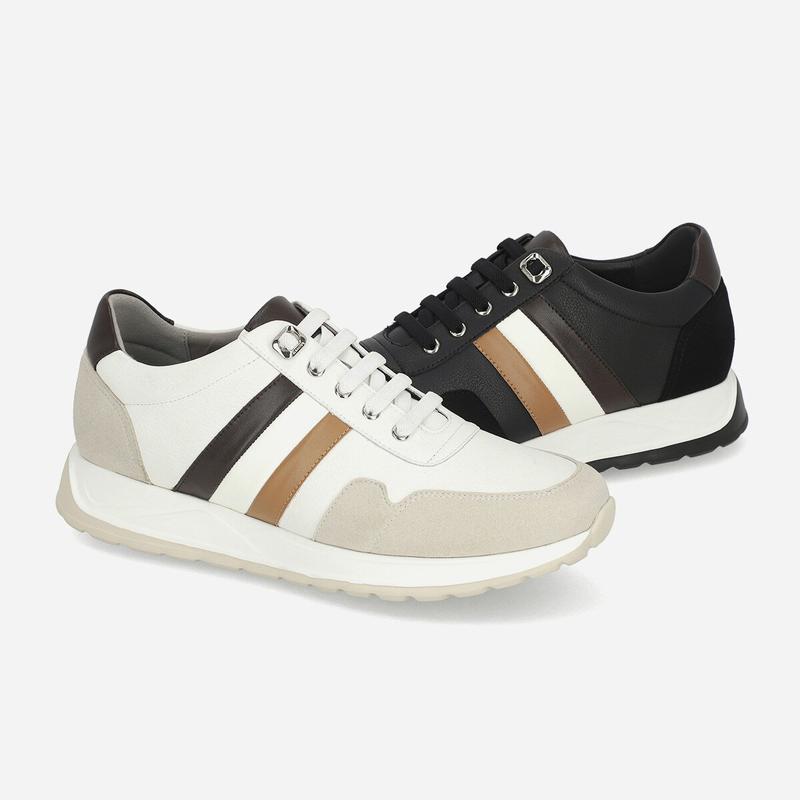 男性牛革サイド配色スポーティスニーカー3.5cm LCMS34U539