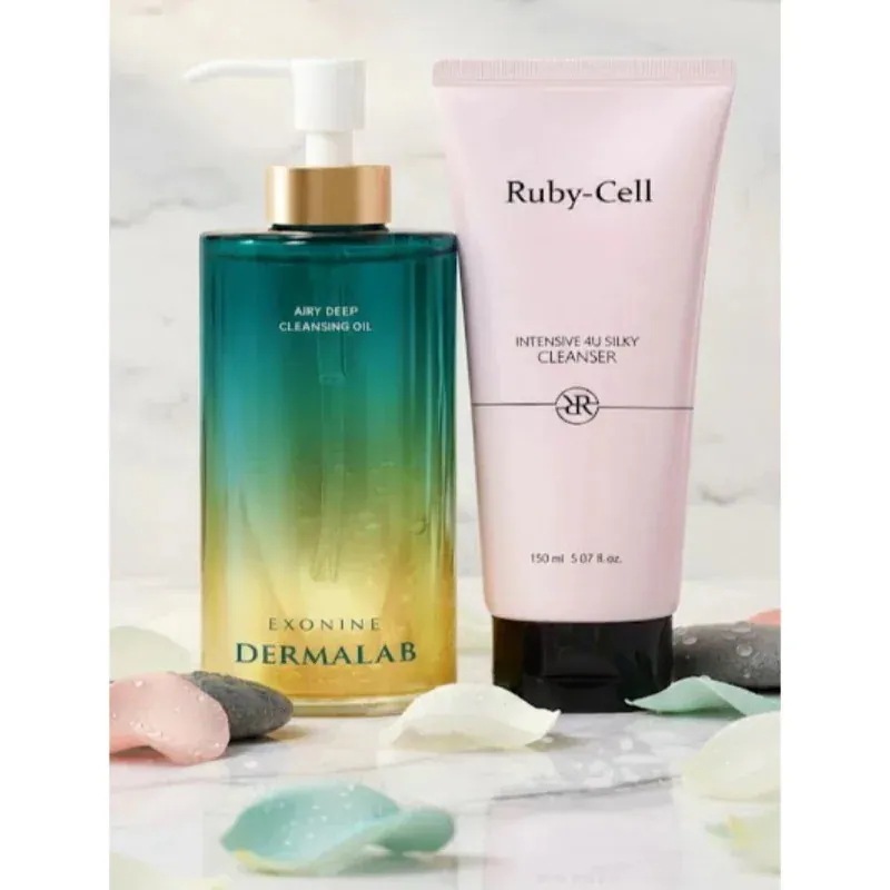エクソナイン ダーマラボ エアリー ディープ クレンジングオイル 200ml + インテンシブ 4U シルキー クレンザー 150ml