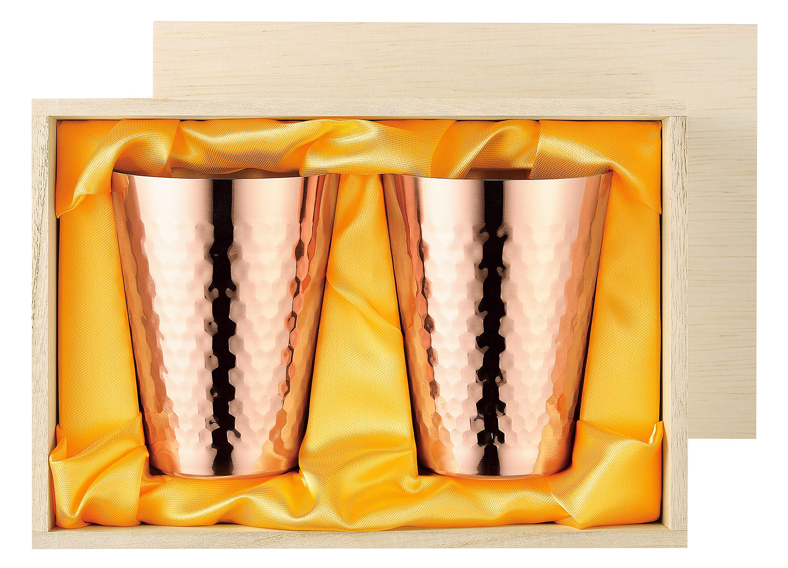 [アサヒ] タンブラー 2個セット 350ml 日本製 純銅 ステンレス25倍の熱伝導率 よく冷える 冷え持続 保温 職人が丁寧に手磨きをした逸品 こだわりの極み 【ギフトパッケージ仕様(桐箱入り)