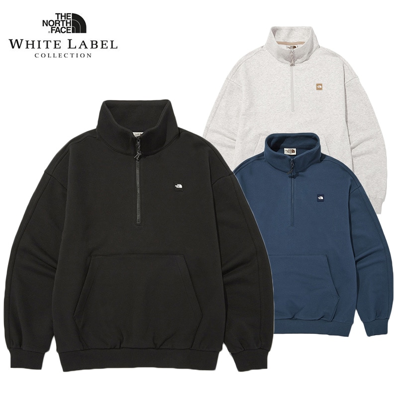 NM5MN52 COMFY HALF ZIP SWEATSHIRTS ノースフェイス WHITE LABEL マンツーマン半ジップアップ ハイネック Tシャツ 冬用 長袖 ファッション 男女共用