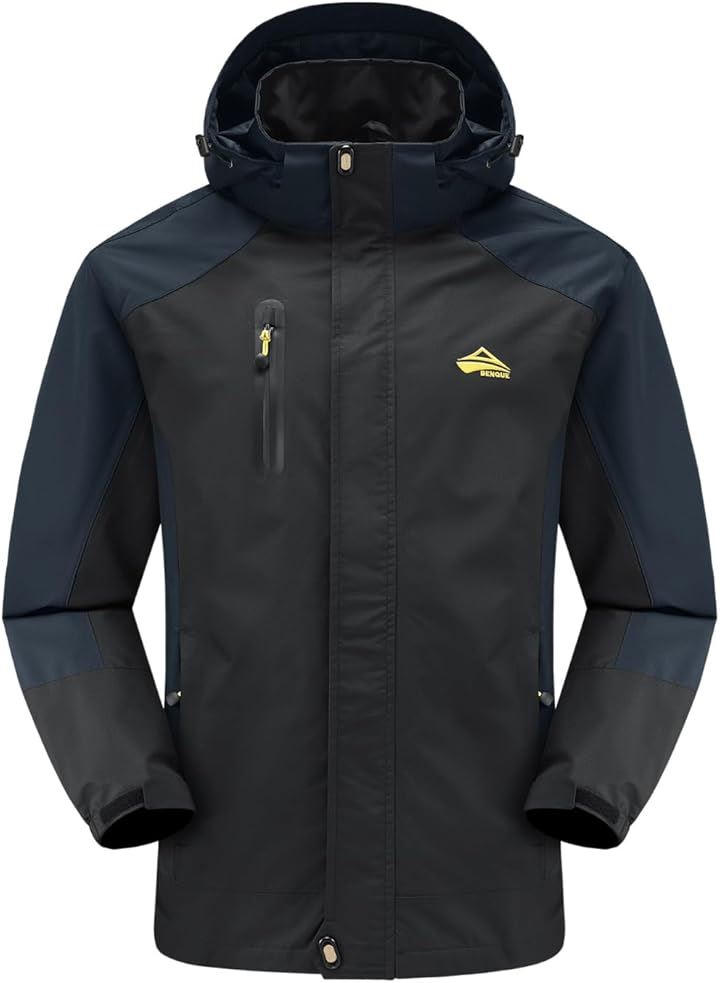 雨風に強い アウトドアジャケット メンズ 登山ウェア 防水 登山服 ウインドブレーカー マウンテンジャケット 防風 撥水(ブラック, 3XL) 6,142円