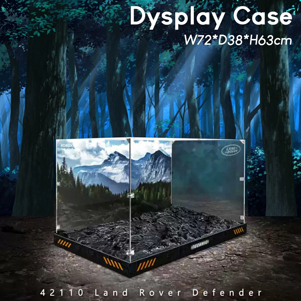 山岳地帯 山 地面3D アクリルケース ディスプレイ ケース ジュエリー コレクション コレクションケース 四角 スクエア フィギュア 人形 シーン プラモデル 幅51cm 奥行34cm 高さ32cm