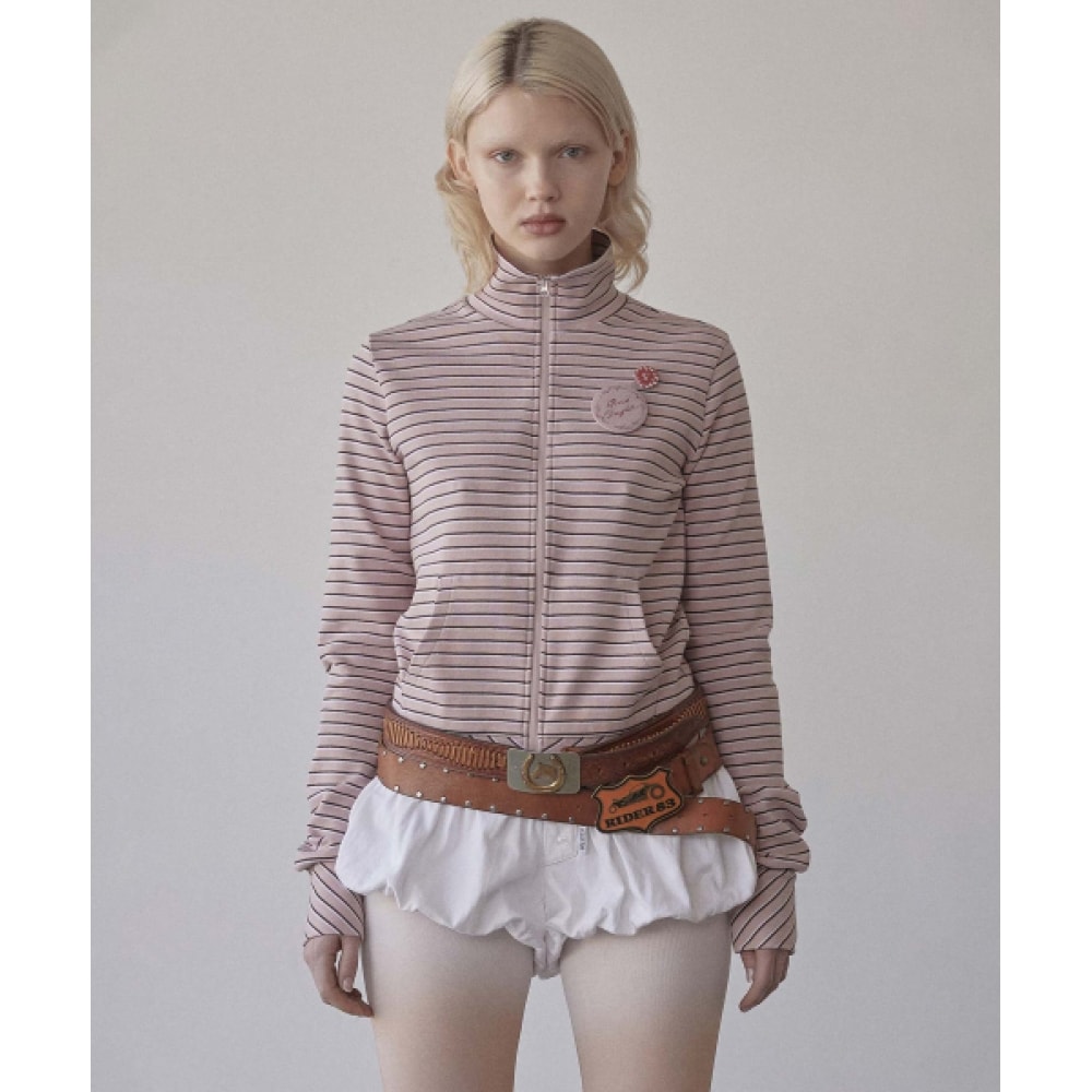 SCULPTOR ストライプトラックジャケットベビーピンク