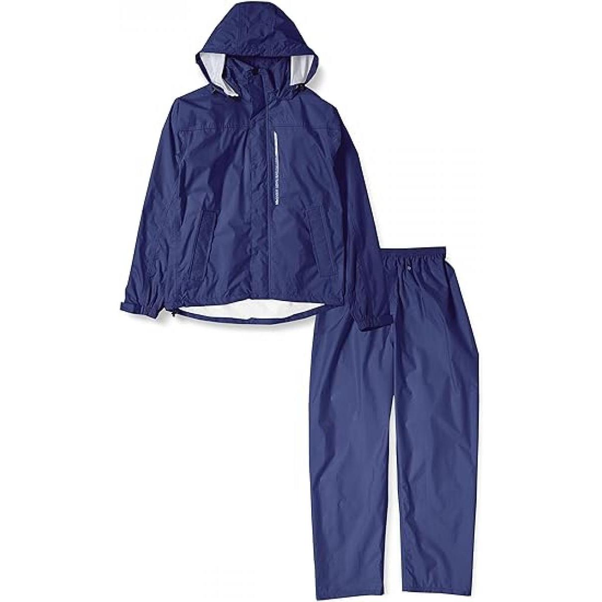 カジメイク ブリザテック レインスーツ ネイビー M　レインウェア 防水 撥水加工 透湿 反射材付 メッシュ 7740