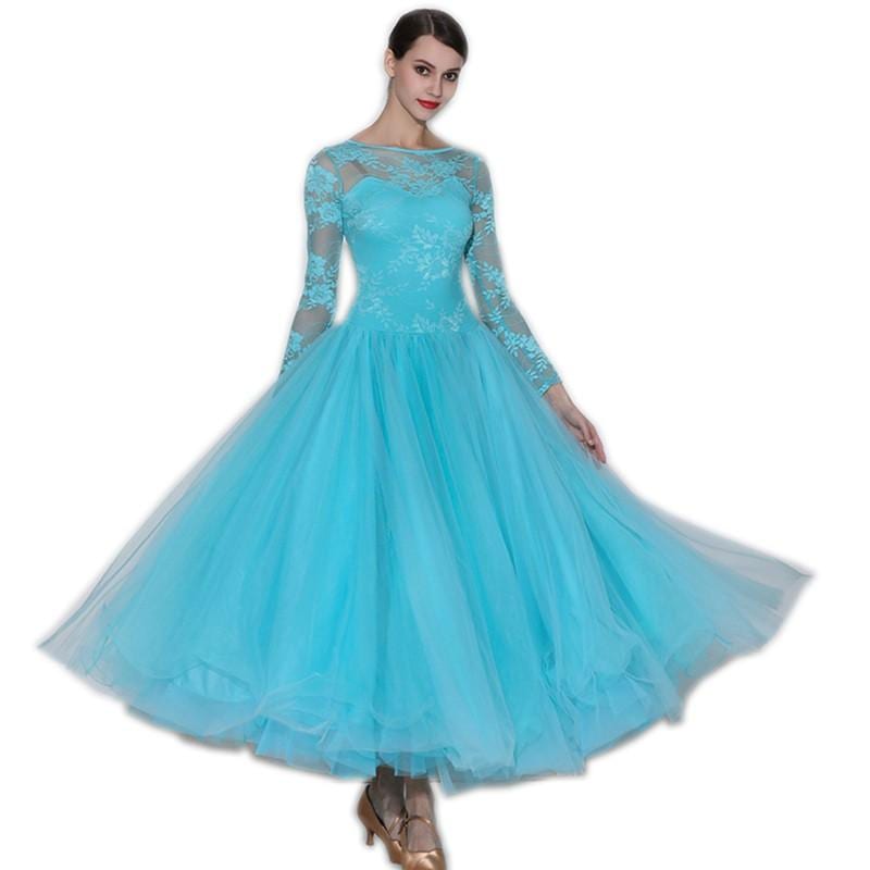 G　社交ダンス競技ドレス　モダンレディースデモ用演出服　ワルツ発表会ドレス　レーストップス　お洒落2色　新作　品番1628 8,550円