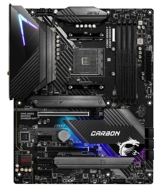 MSI MPG B550 Gaming Carbon WiFi AMD AM4 DDR4 HDMI/DP Wi-Fi 6 ATX Motherboard