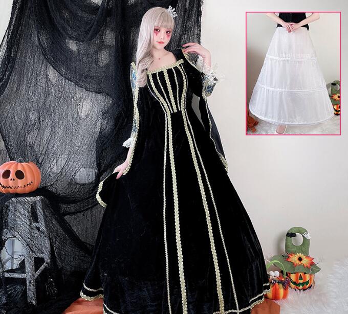 大人 ハロウィン コスプレ衣装 宮廷風 女王 マキシ丈ドレス レディース ハロウィン 変身仮装 魔術師 マジシャン ゴシック 魔女 悪魔 妖精 コスチューム コスプレ衣装 お化け