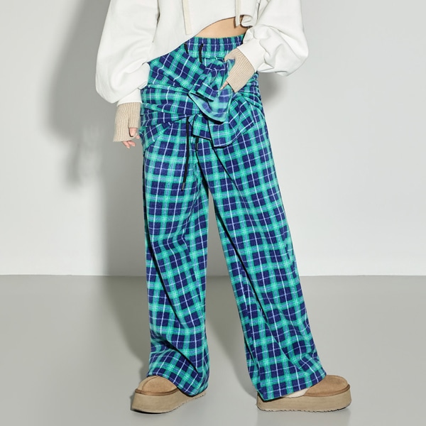 P3726 マフラー セット チェック パンツ