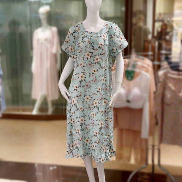 女性レーヨンナイロン花柄ワンピース (WGN7184W MT)