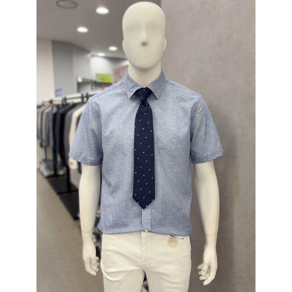 男性夏半袖リンクルフリーチェック＆ストライプカジュアルシャツ мужской костюм ワイシャツ 3カラー_JK