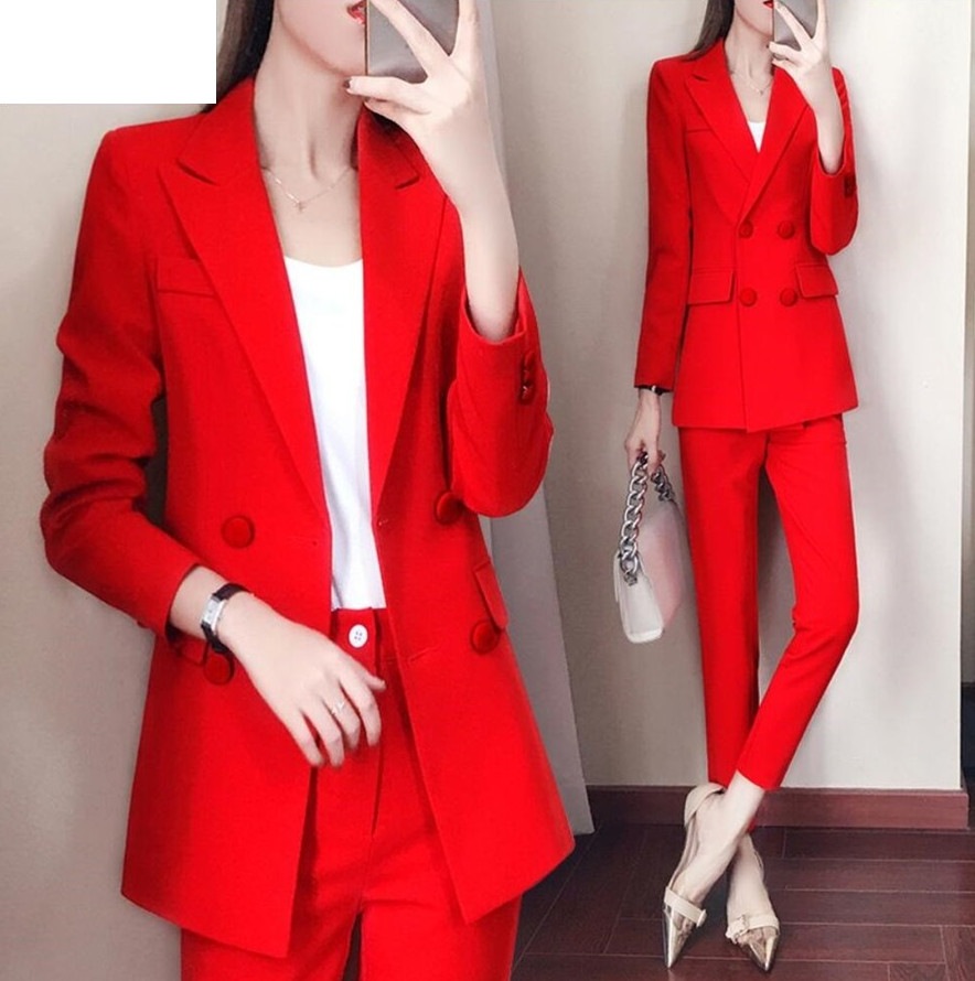 激安正規品 ダブルボタン スーツレディース パンツスーツ セットアップ 2点セット 着痩せ お洒落 通勤 Ol その他 スーツ Size M Www Dbmtr Jabarprov Go Id