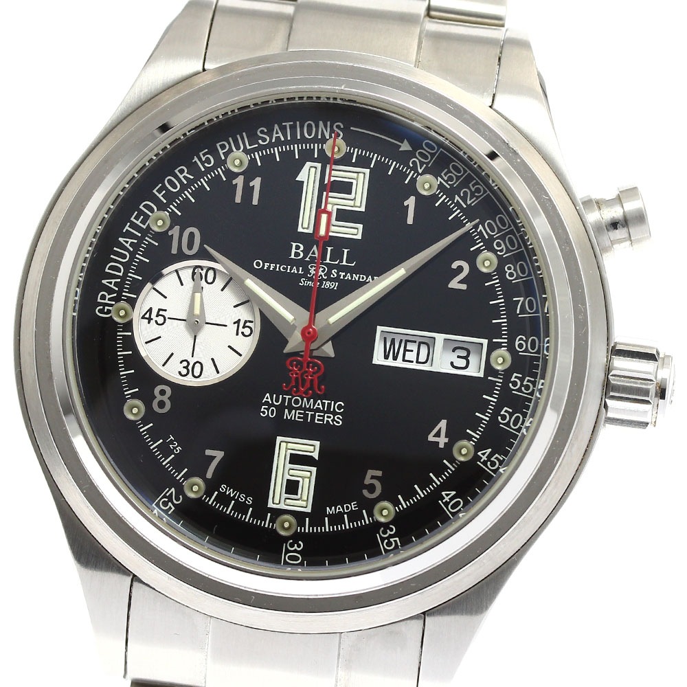 ボールウォッチ BALLWATCH CM1038D-SAJ-BK トレインマスター 自動巻き メンズ 箱・保証書付き_904807【中古】