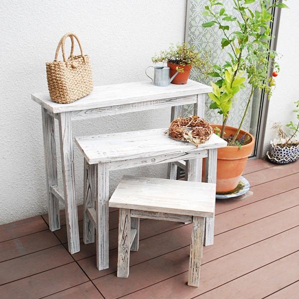 ラック 棚 屋外 ガーデニング 庭 収納 3点セット ハイタイプ 高い スリム コンパクト収納 入れ子 14,784円