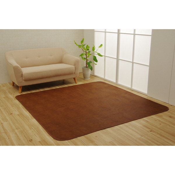 1161000060807 ラグカバー 引っかき傷防止 抗菌 シワになりにくい ずれにくい ブラウン 約190×190cm メーカー直送