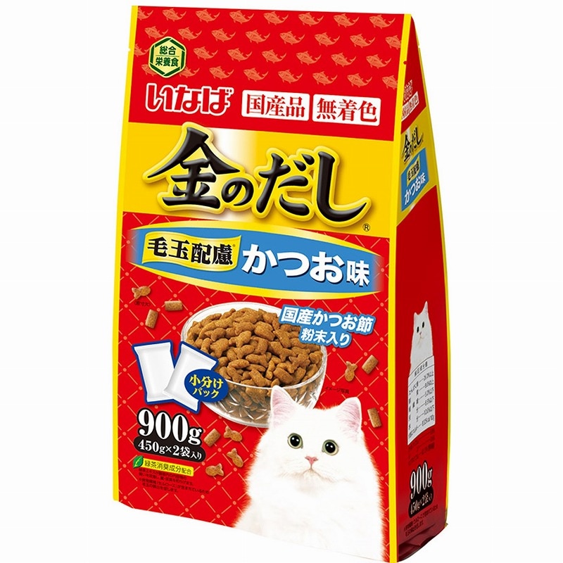 （まとめ買い）いなば 金のだしドライ かつお味 900g（450gx2袋） 猫用フード [x7]