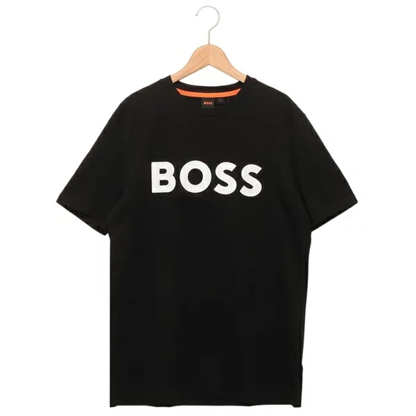 ボス Tシャツ カットソー オレンジ 半袖 ロゴT ブラック メンズ 50481923 001