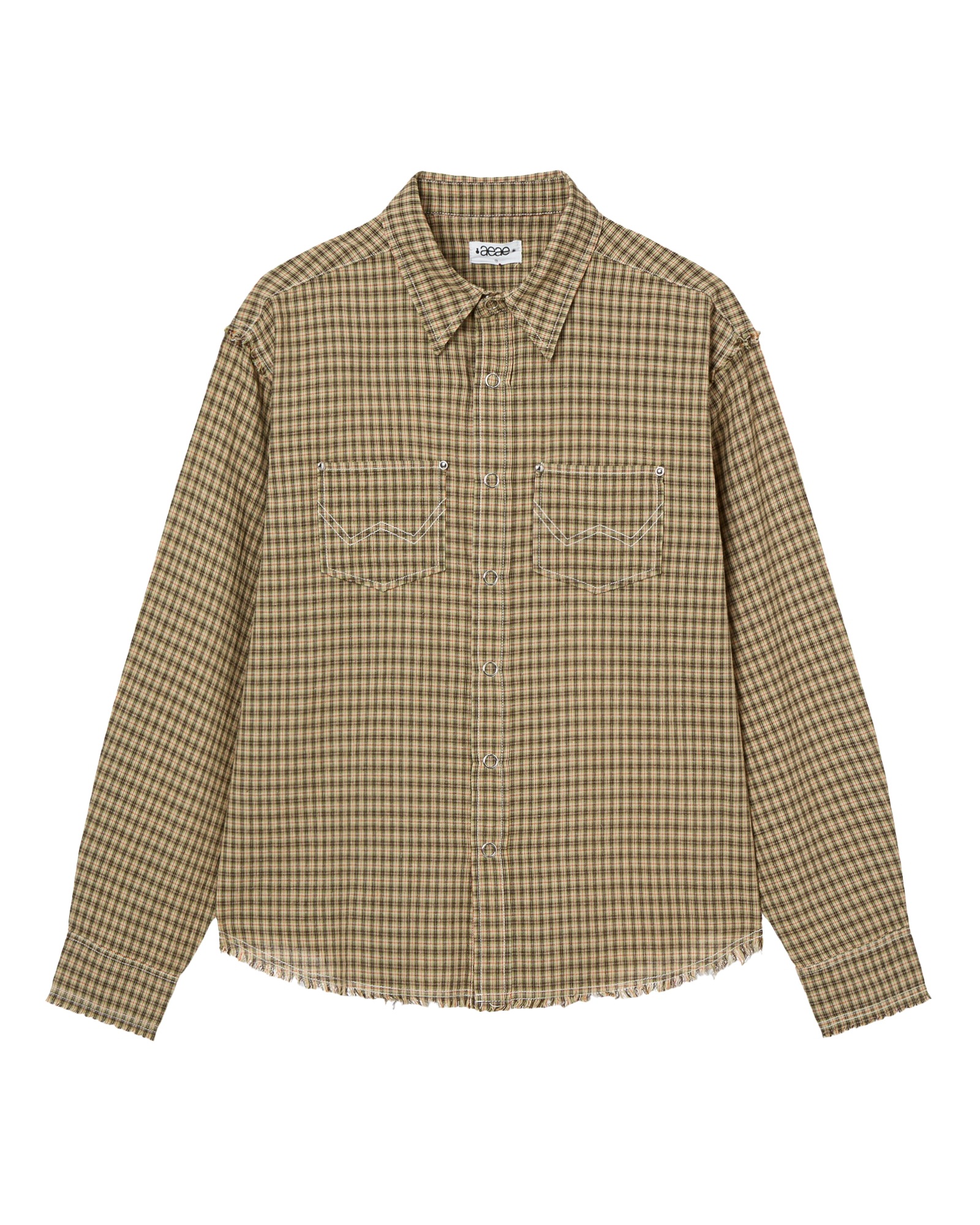 【aeae】 WESTERN CHECK SHIRTS : YELLOW GREEN