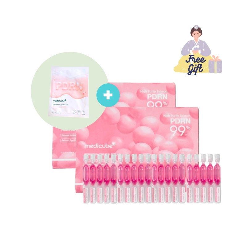 PDRNピンクワンデイセラム1.5mlX10(15ml) X2箱 ＋ PDRNビタコーティングマスクパック1枚セット　目薬容器タイプ/使い切り/衛生的/旅行/お泊まり/サーモンPDRN/トーンアップ