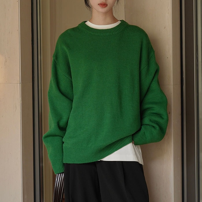 ニット ニットセーター 春 秋 冬 ウール 長袖 トップス レディース 秋冬 無地 セーター オーバーサイズ ビッグシルエット 丸首 大きいサイズ 着痩せ 韓国ファッション 可愛い おしゃれ カジュア
