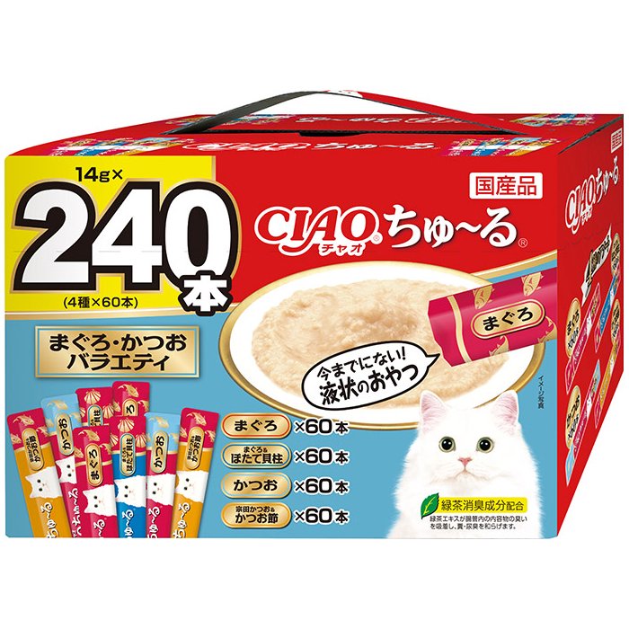 いなば　ＣＩＡＯちゅーる　ボックス　まぐろ・かつおバラエティ　１４ｇX２４０本　ＣＲＣ35―25―90―10―00