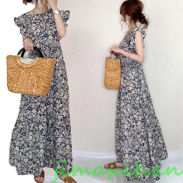 ワンピース レディース ワンピース キレイめ 膝丈ワンピース 夏 半袖 シフォンワンピ 花柄 ロング丈ワン ピ オシャレ 通勤 着痩せ おしゃれ かわいい 30代　40代