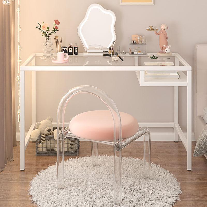ミラードレッサードレッサーウィットソーは化粧台のために同じ平らに化粧台の小型の透明な化粧台の女性の寝室の机のガラス板の机のために