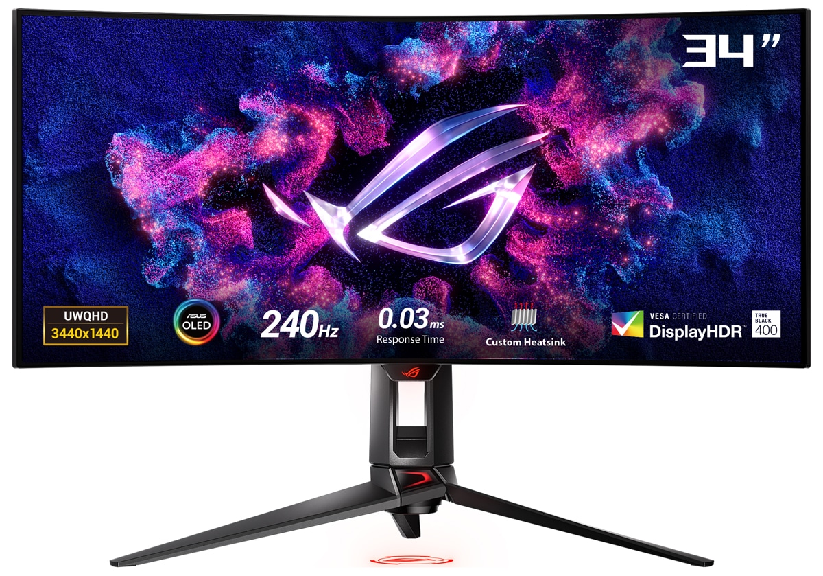 ASUSエイスース ゲーミング液晶ディスプレイ(33.94型/曲面型/WOLED/UWQHD 3440×1440/240Hz/0.03ms/HDR400/HDMI2.1/DP1.4/USB Type