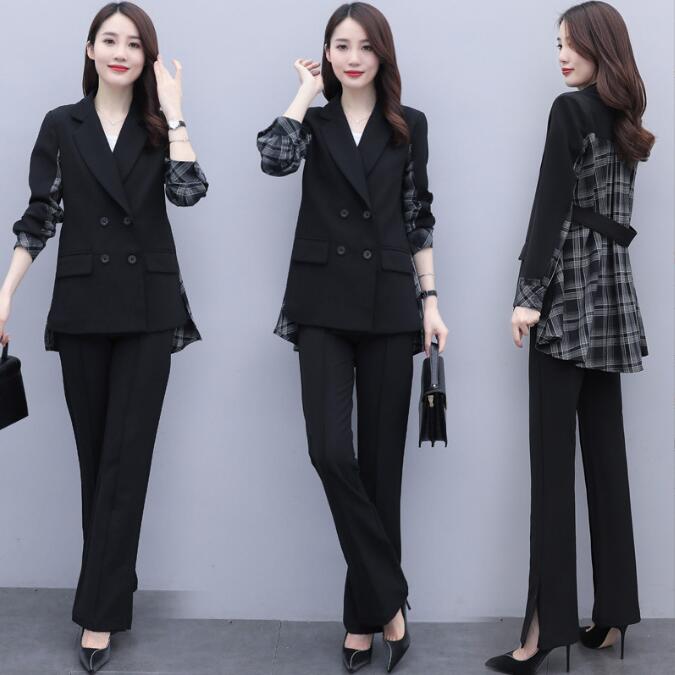 ママスーツチェック柄レディース春きれいめ可愛いセレモニーフォーマルスーツパンツスーツ母親入園入学式卒業卒園式七五三セットアップビジネススーツ2点セットカジュアルスーツ着痩せ20304050通勤就活面接