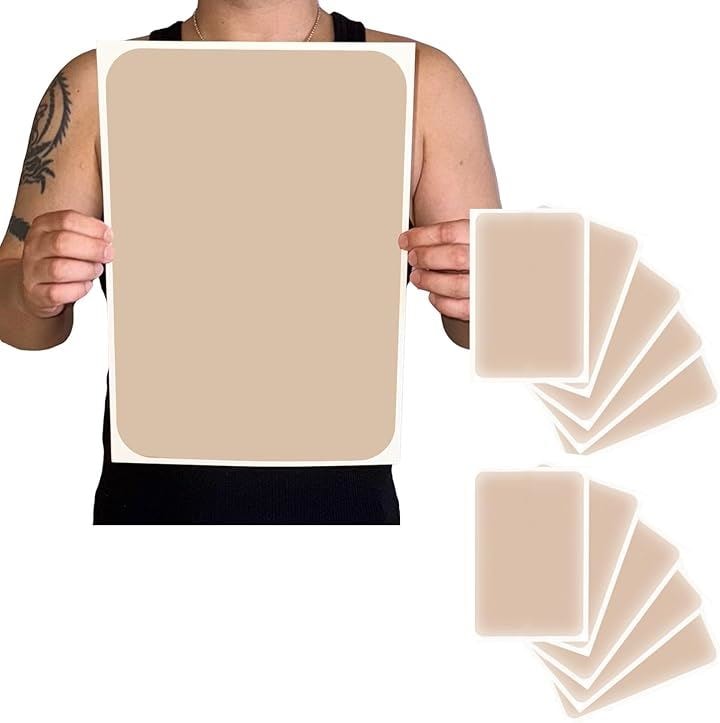 タトゥー隠し シール 刺青 入れ墨 隠す 防水テープ 特大 大判(色白 10枚セット, B4)