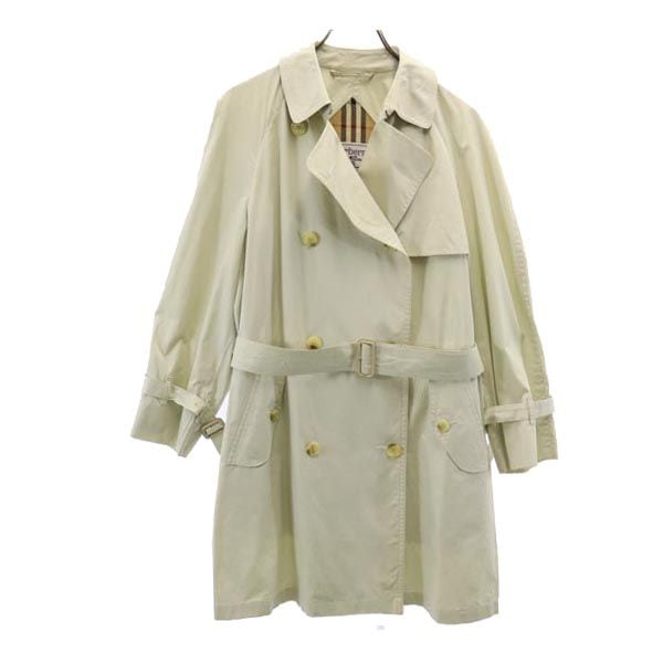 バーバリーズ 90s オールド 長袖 トレンチコート 7AR アイボリー Burberrys ウエストベルト レディース
