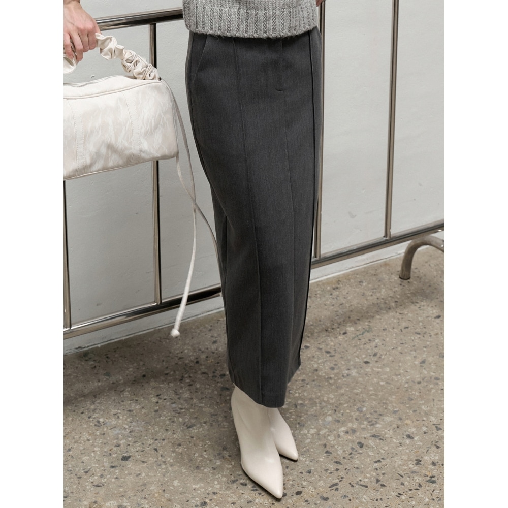 ウイセクションマキシロングスカートグレー OU1441