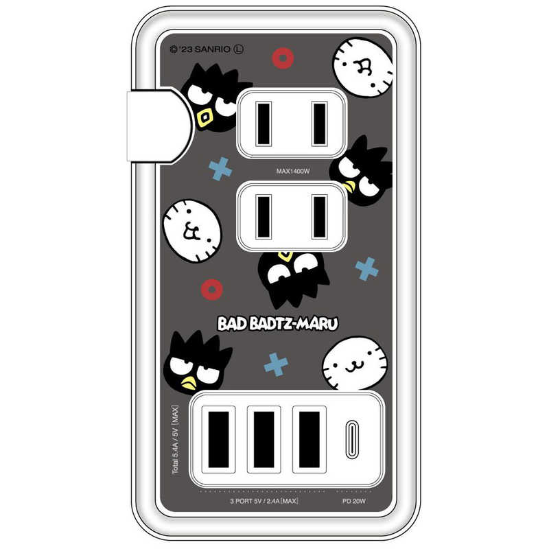 グルマンディーズ　AC＆USB TAP サンリオキャラクターズ バッドばつ丸　SANG-361XO 5,304円