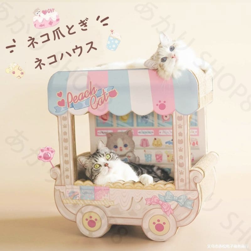 今も人気！猫 爪とぎ ハウス キャットハウス ダンボール 組立不要 両用 猫用 多頭飼う 爪とぎ兼ベッド ストレス解消 猫箱 二層 ペット用品