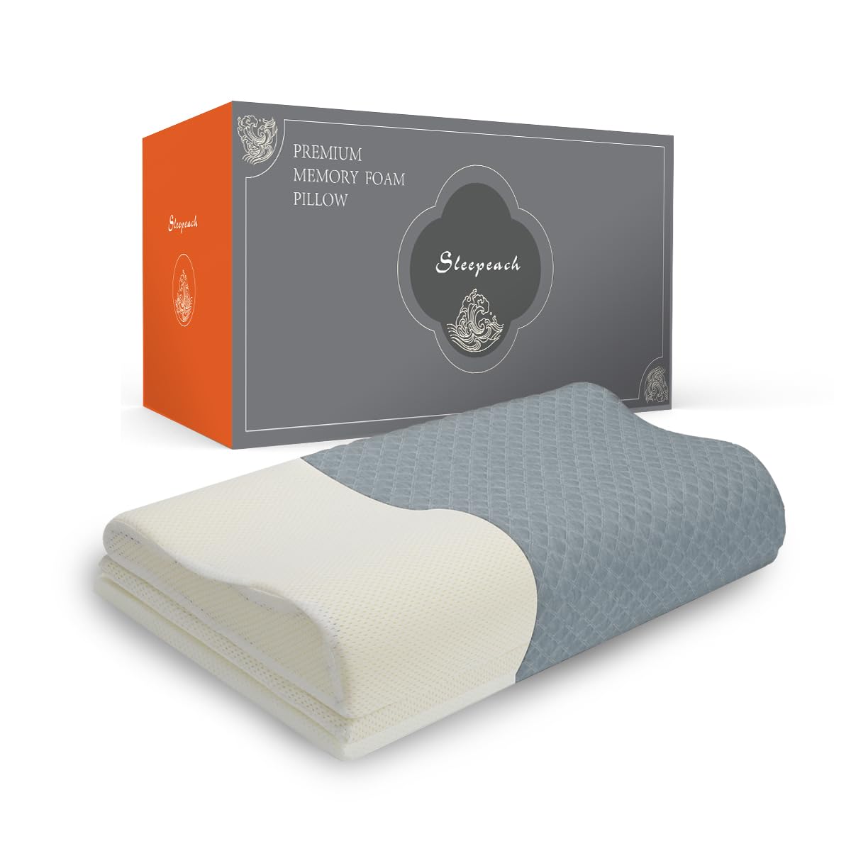 Sleepeach 枕 まくら 低反発 低反発枕 【6段階高さ調整機能で「失敗しない」高さ調整可 pillow ジャストフィット カバー洗濯可(グレー)