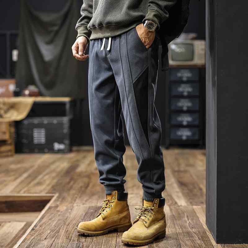 秋冬 コーデ メンズ 服 シンプル ファッション オシャレ 大人 かっこいい 大きいサイズ ストリート 紳士服 アメリカン ヘビー ニット カジュアル スウェット パンツ レッグ パンツ スポーツ