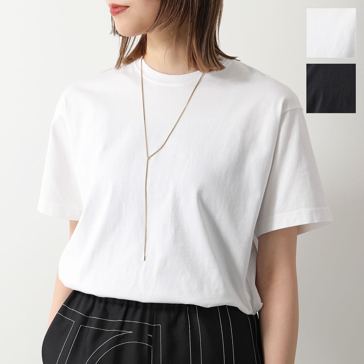 Toteme トーテム Tシャツ STRAIGHT COTTON TEE 232 5043 786 レディース 半袖 クルーネック コットン カットソー カラー2色